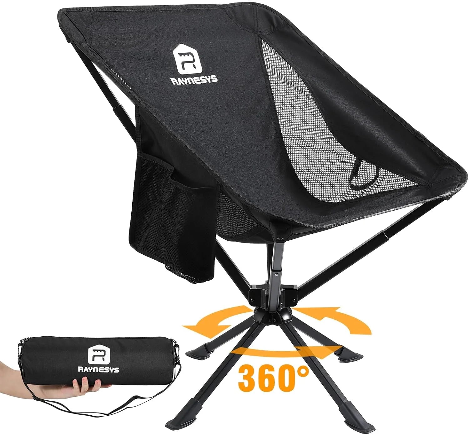 Discount Portable Swivel Camping Chair, 8 Seconds Quick Setup Easy Carry, 3.8Lb Lightweight Folding Chairs for Hiking - Image 4