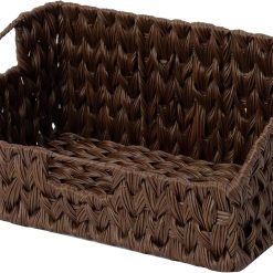 Alternative view of Discount Storage Baskets, Waterproof Wicker Basket with Handles, Wicker Storage Baskets for Pantry, Open Front