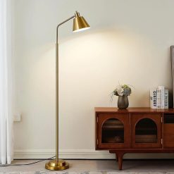 Discount 65.3 Floor Lamp, Adjustable Head, Bulb Included, Dual-Base Industrial Standing Lamp
