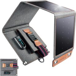 Alternative view of Discount 28W Solar Panel Charger with Dual USB-C and USB-A, Portable Solar Phone Charger for Camping
