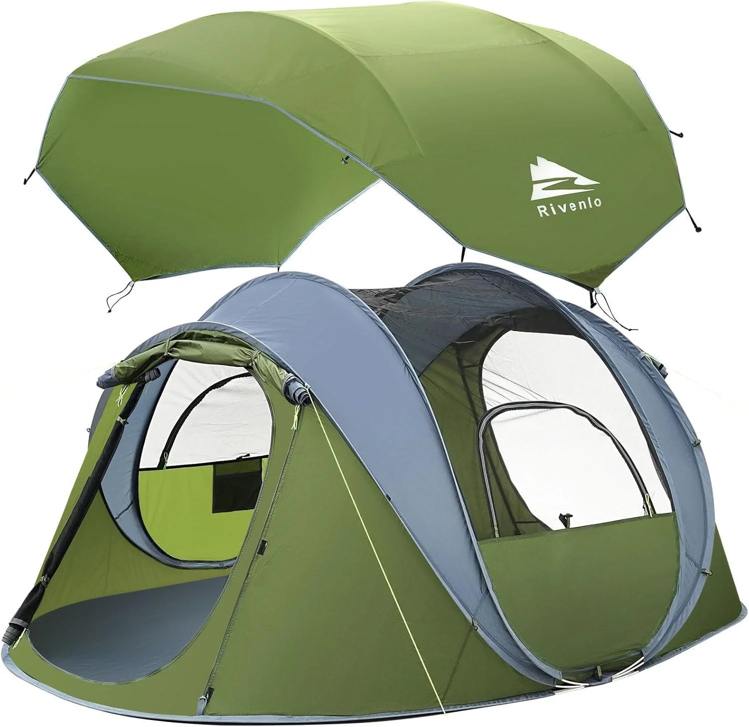 Discount 4/6 Person Easy Pop Up Tent, Camping Tent with Skylight and Rainfly, Waterproof - Image 2