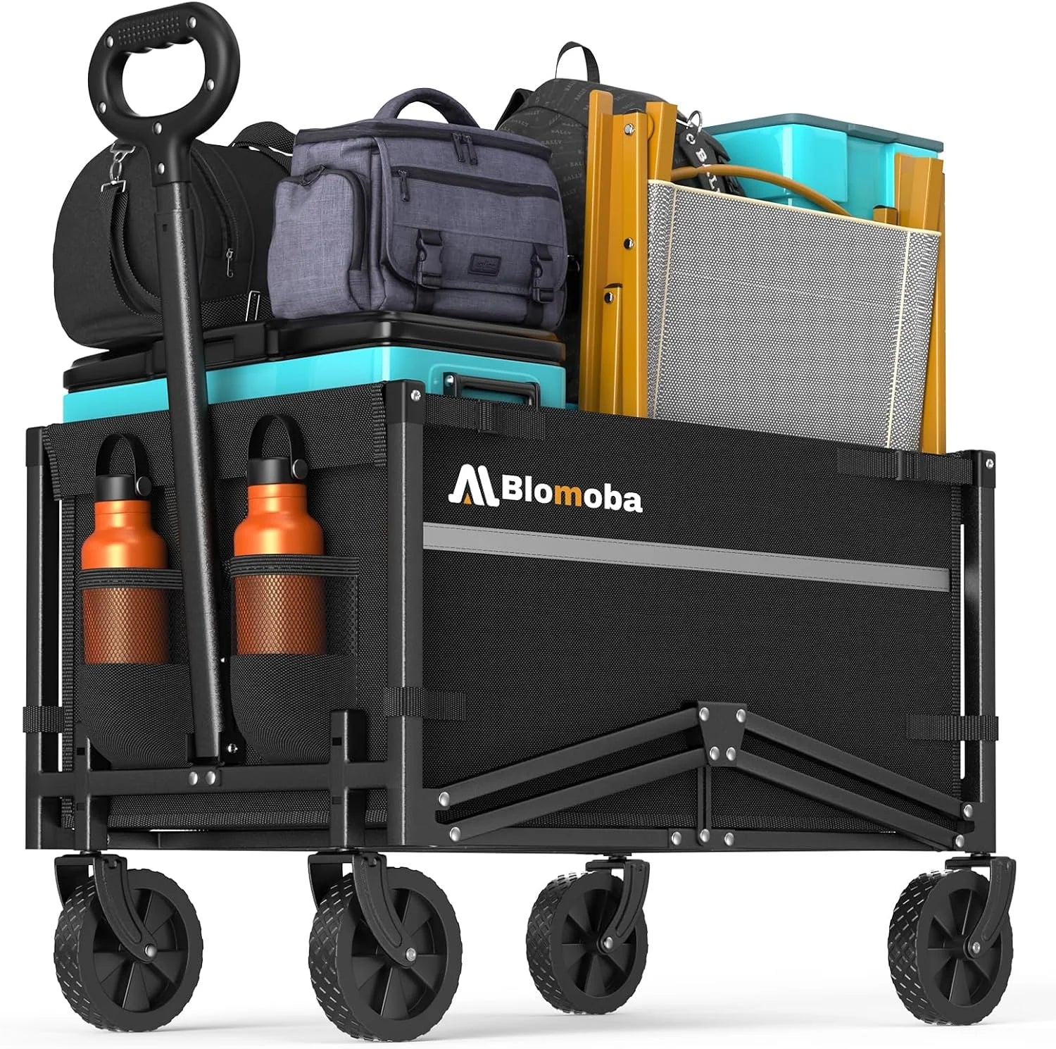 Discount Blomoba Collapsible Wagon Cart, 220LBS Utility Wagon with Wheels, Black - Image 3