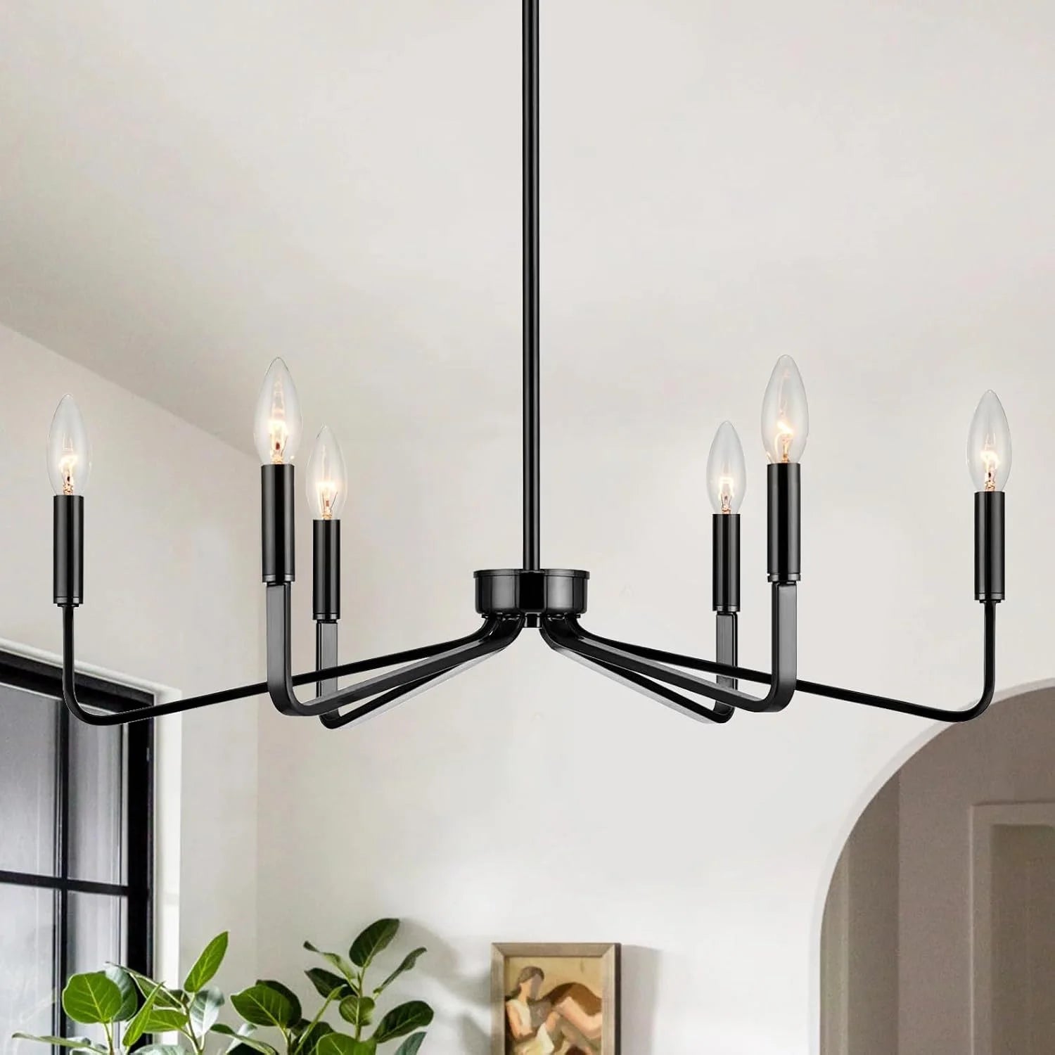 Discount ACANER 6-Light Brushed Gold Farmhouse Chandelier for Dining Room - Image 4