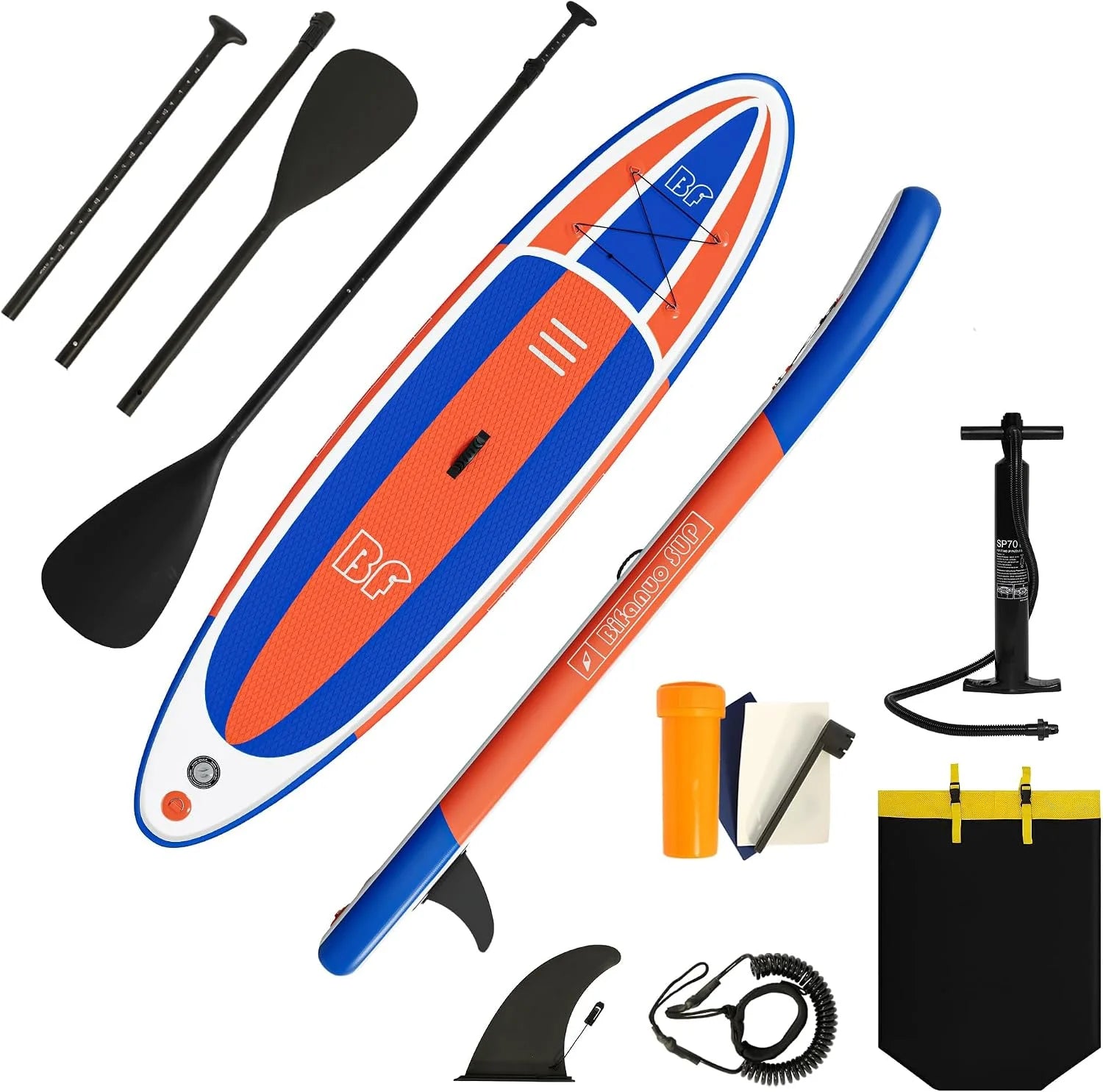Discount Inflatable Stand Up Paddle Board with SUP Accessories and Backpack Paddle Boards for Adults. Non-Slip Deck - Image 2