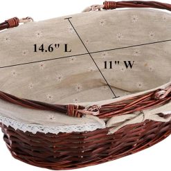 Alternative view of Discount Basket with Handle, Picnic Baskets with Liner, Empty Gift Gardening Baskets for Harvesting, Willow