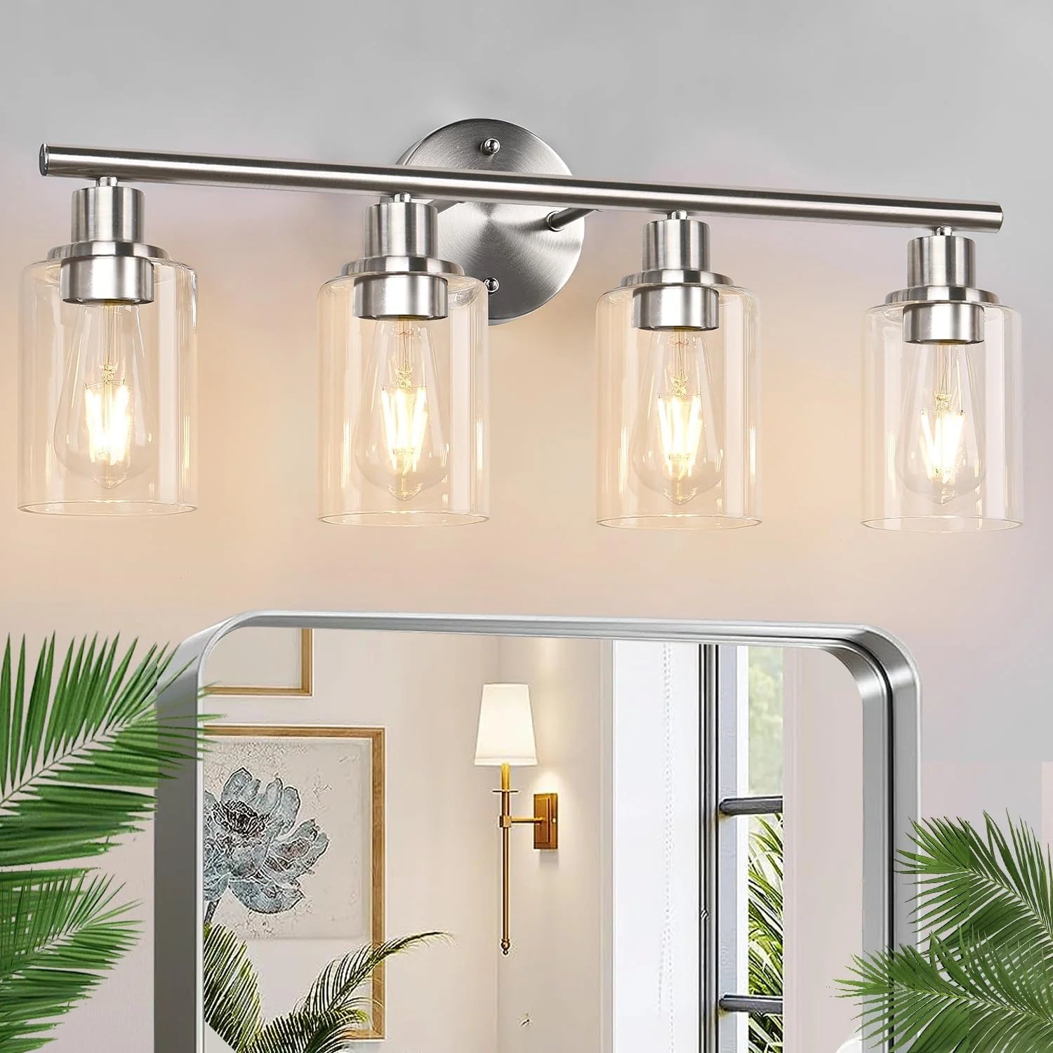 Discount Zarbitta 3-Light Bathroom Light Fixtures, 17.23 Black Modern Vanity Lights with Clear Glass Shade - Image 15