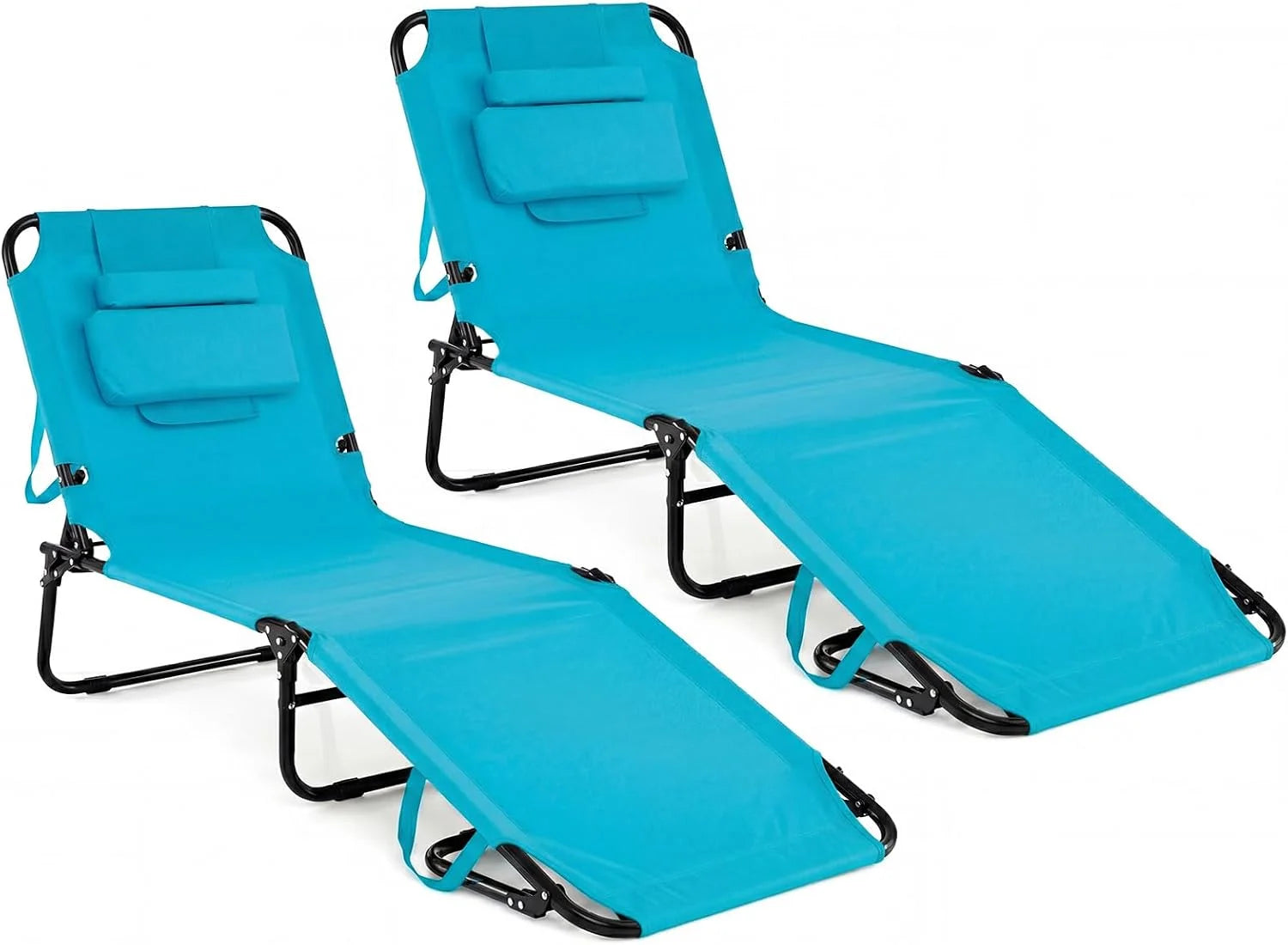 Special Beach Lounge Chair, Sunbathing Chair Patio Lounge Chair Folding Adjustable Recliner with Hole for Face - Image 4