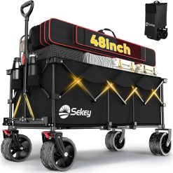 Alternative view of Discount Sekey 48鈥滾 Collapsible Foldable Extended Wagon with 660lbs Weight Capacity