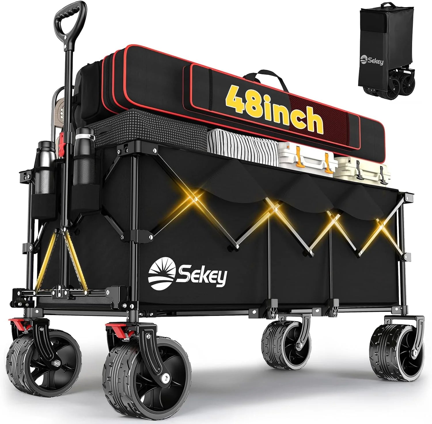 Discount Sekey 48鈥滾 Collapsible Foldable Extended Wagon with 660lbs Weight Capacity - Image 2