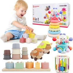 Discount Baby Toys 6 to 18 Months, 8 in 1 Montessori Toy Set, Educational Learning Toy for Toddlers Babies Sensory – For Home Projects