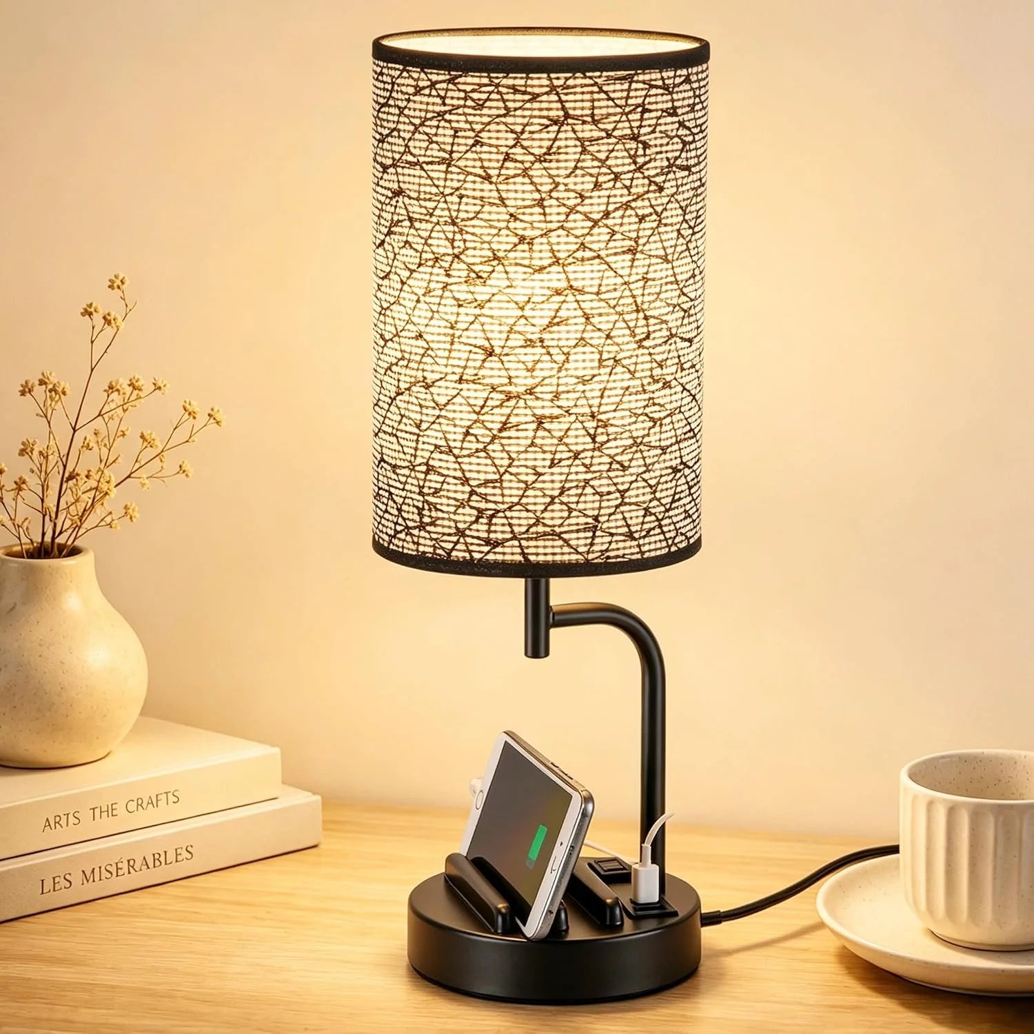 Discount Dreamholder Touch Control USB Table Lamp with USB C/A & AC Outlet, Dimmable, Bulb Included - Image 7