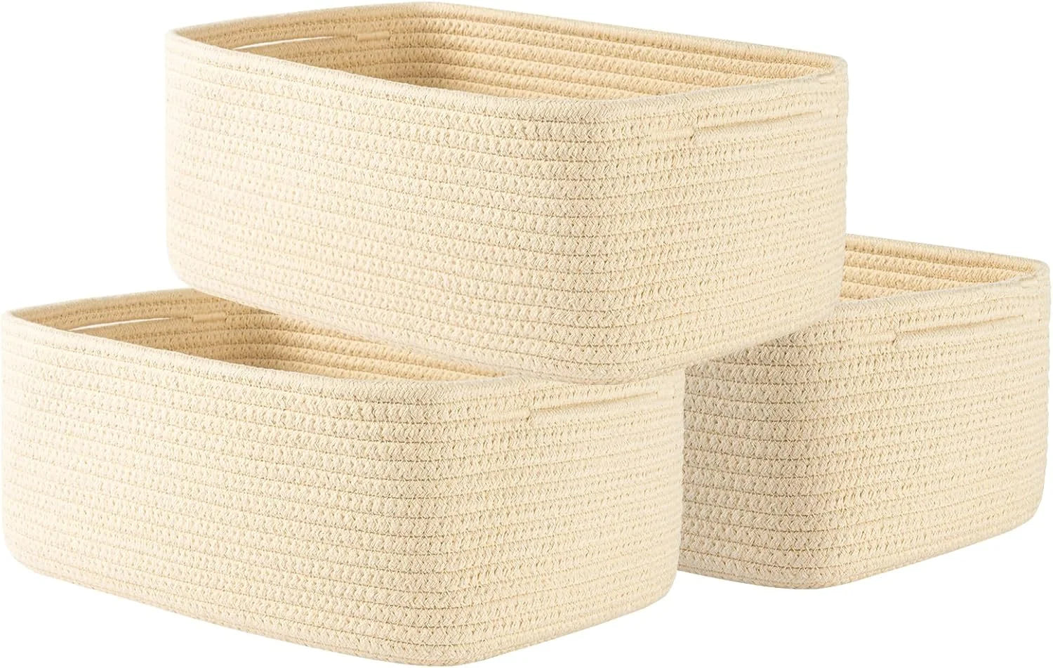 Discount Woven Storage Organizing Basket, 13.5×9.5×5 inches, 3 Pack, Shelf baskets for closet organization - Image 4