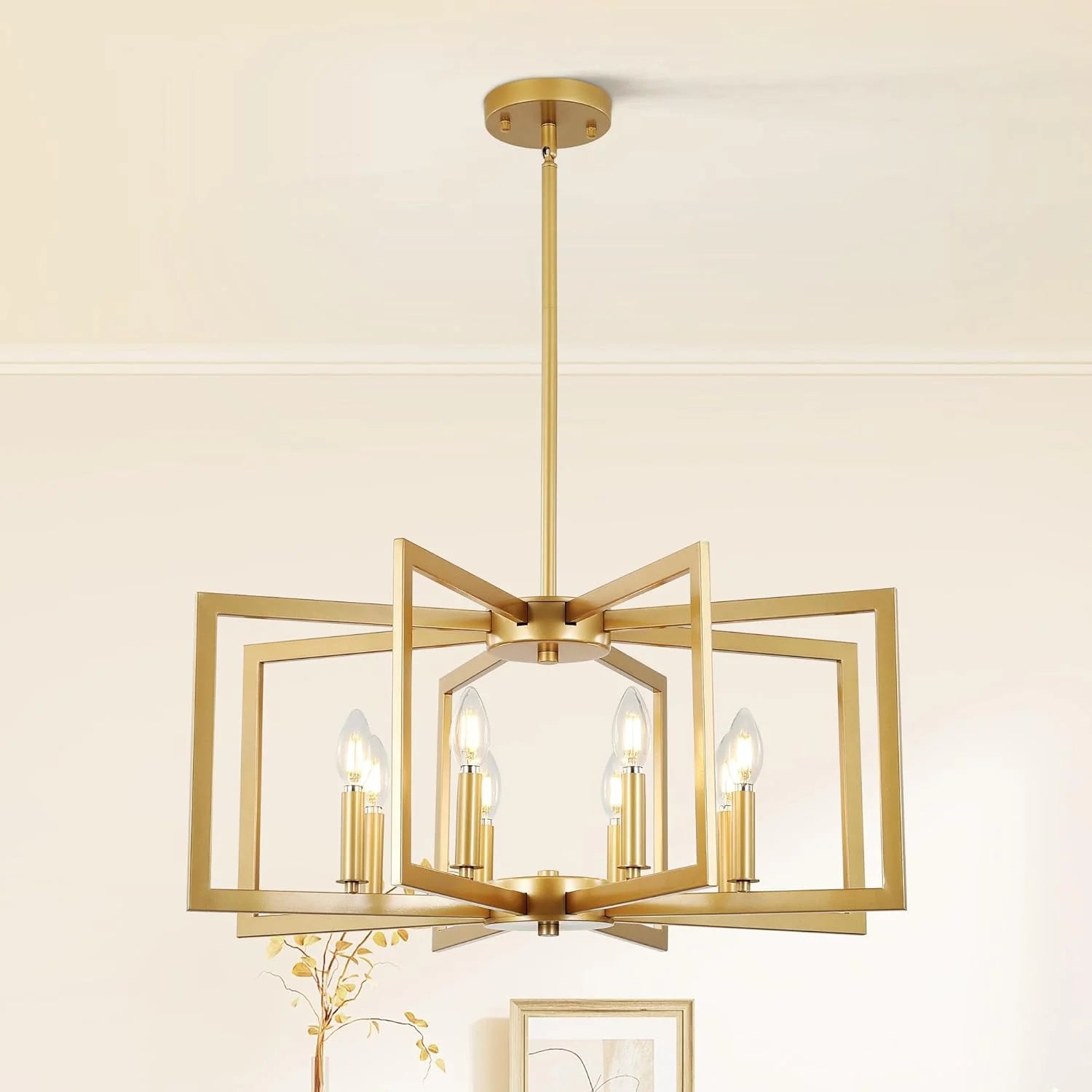 Discount 6-Light Gold Pendant Light, Modern Farmhouse Dining Room Light Fixtures Over Table - Image 7