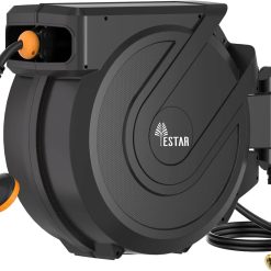 Alternative view of Discount Retractable Garden Hose Reel 5/8 in x100 ft, Heavy Duty Wall Mounted Hose Reel with 10- Function Sprayer Nozzle