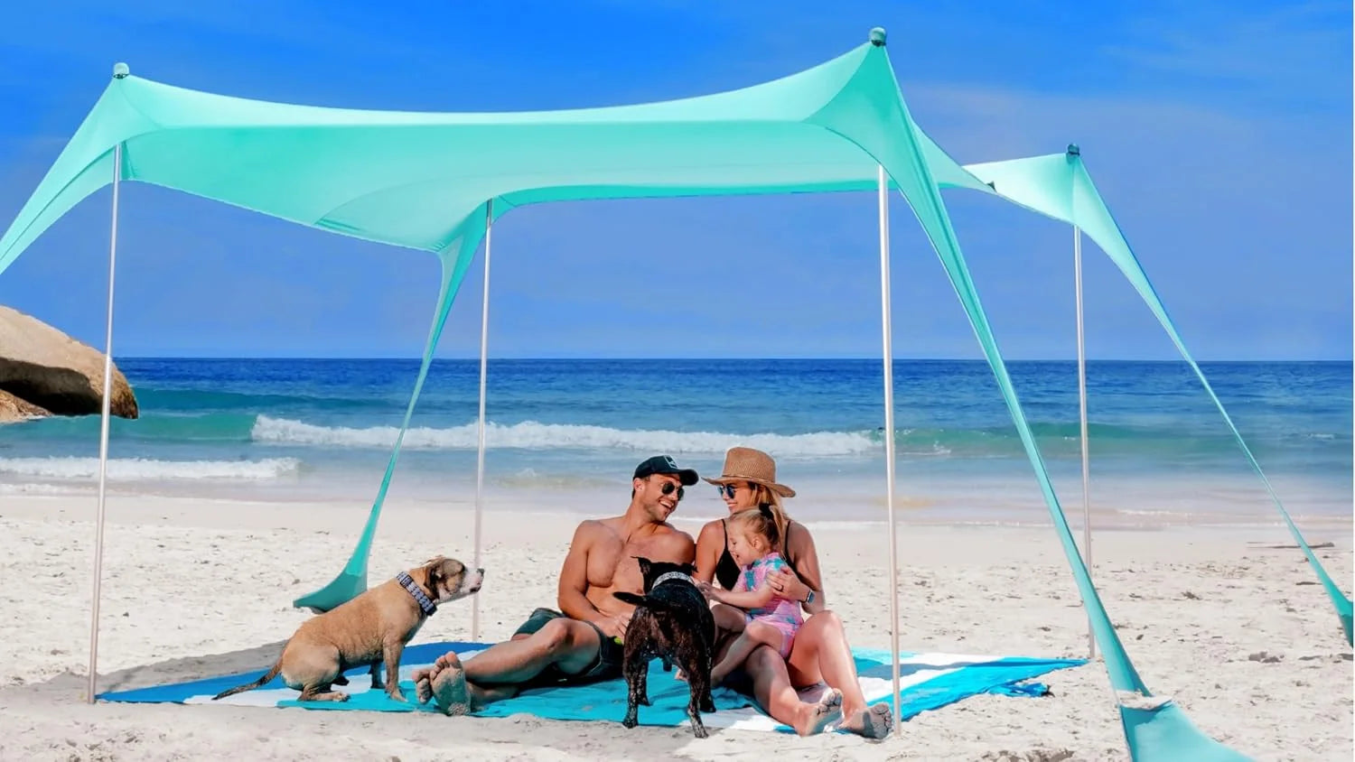 Discount Ninja Beach Tent Sun Shelter UPF50+, Easy Pop Up Beach Canopy - Image 6