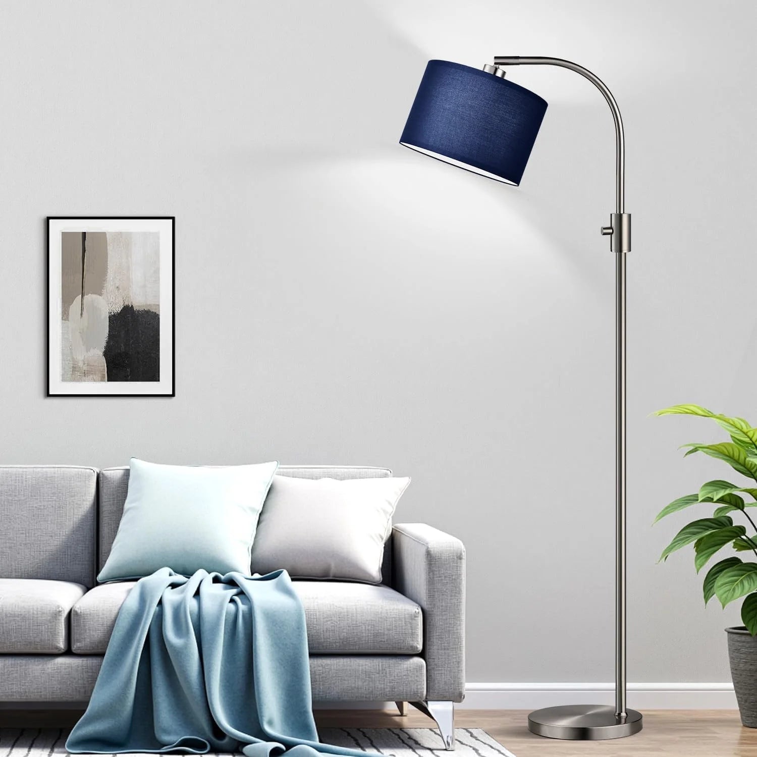 Discount Nintiue Upgraded Modern Arc Dimmable Tall Standing Floor Lamp with Linen Shade, Bulb Included - Image 13