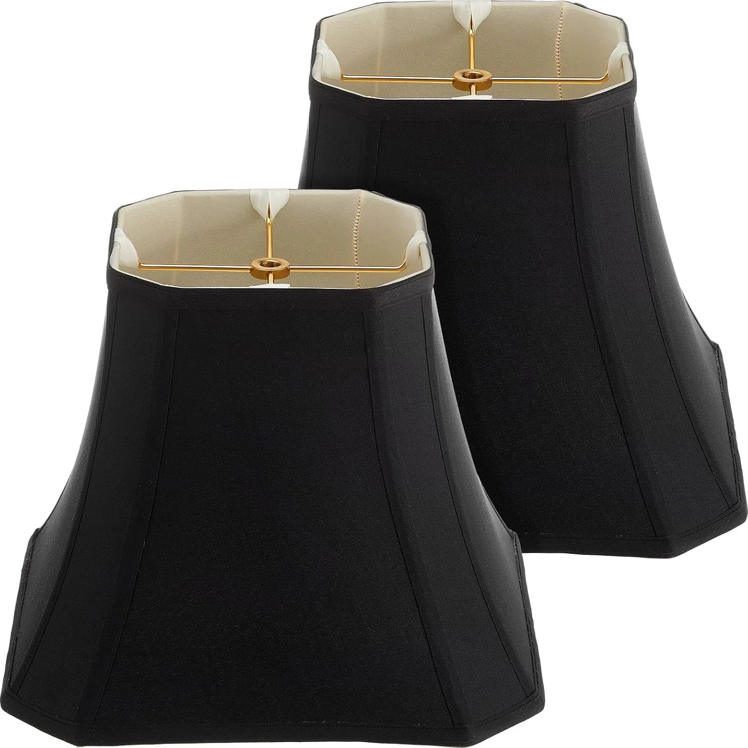 Discount Set of 2 Bell Lamp Shade 6.25 x 8 Top 11 x 16 Bottom 12 High (Spider) Rectangle Cut Square Replacement - Image 3