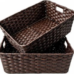 Alternative view of Discount Wicker Storage Basket, Metal Frame, Set of 2, Washable Waterproof