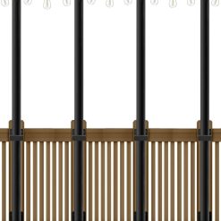 Alternative view of Discount 4 Pack String Light Poles, 10 Ft Metal Poles with Fork for Outdoor String Lights