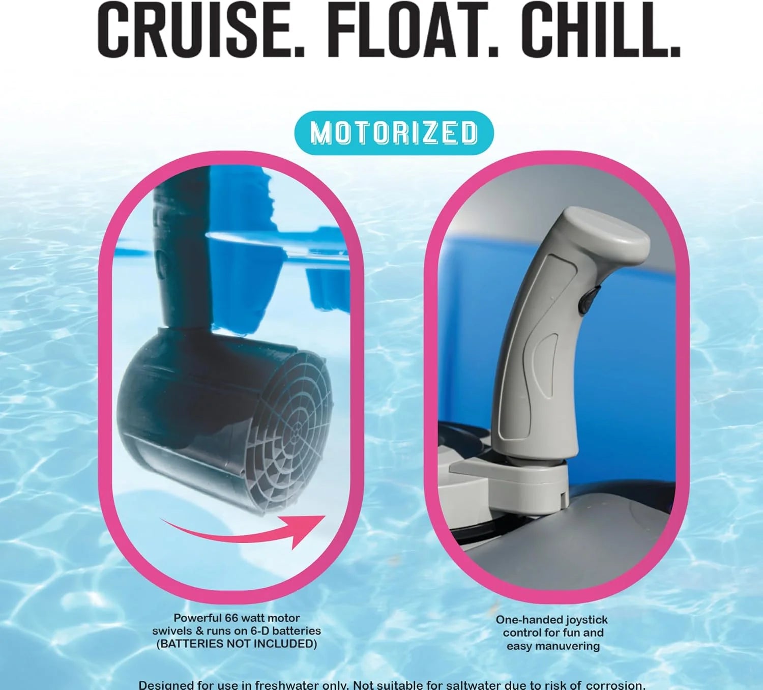 Discount Living Motorized Inflatable Pool Float Lounger Tube, Bluetooth 5 IPX7 Waterproof Speaker, 66W Motor - Image 3