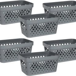 Alternative view of Discount Plastic Baskets for Organizing, Set of 6, Pantry Storage for Under Counter, Linen Closet, and Bathroom, Nesting