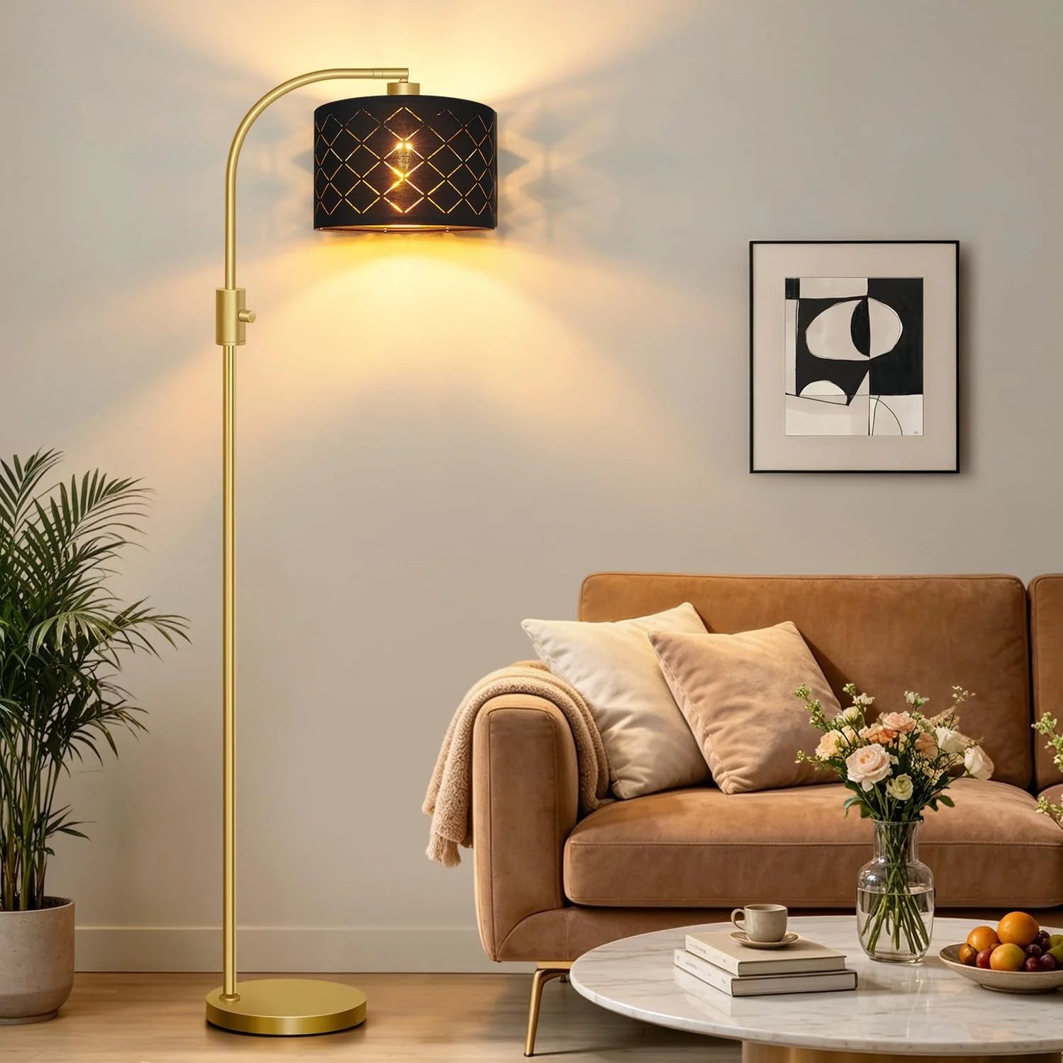 Discount Nintiue Upgraded Modern Arc Dimmable Tall Standing Floor Lamp with Linen Shade, Bulb Included - Image 12