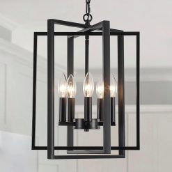 Discount Black Farmhouse Modern Chandelier Light Fixture for Dining Room, 3 Light