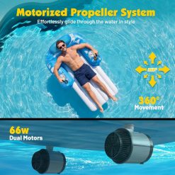 Alternative view of Discount Inflatable Motorized Pool Floats for Adults, Rechargeable Pool Lounger with Dual Motors & 2 Storage