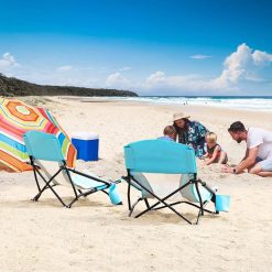 Alternative view of Discount Low Beach Chair for Adults 2 Pack, Low Profile Folding with Cup Holder & Carry Bag, Heavy Duty Chair for Outdoor