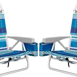 Alternative view of Discount Aluminum Extra Wide 5-Position Lay Flat Folding Backpack Beach Chairs for Adults, with Cooler Bag