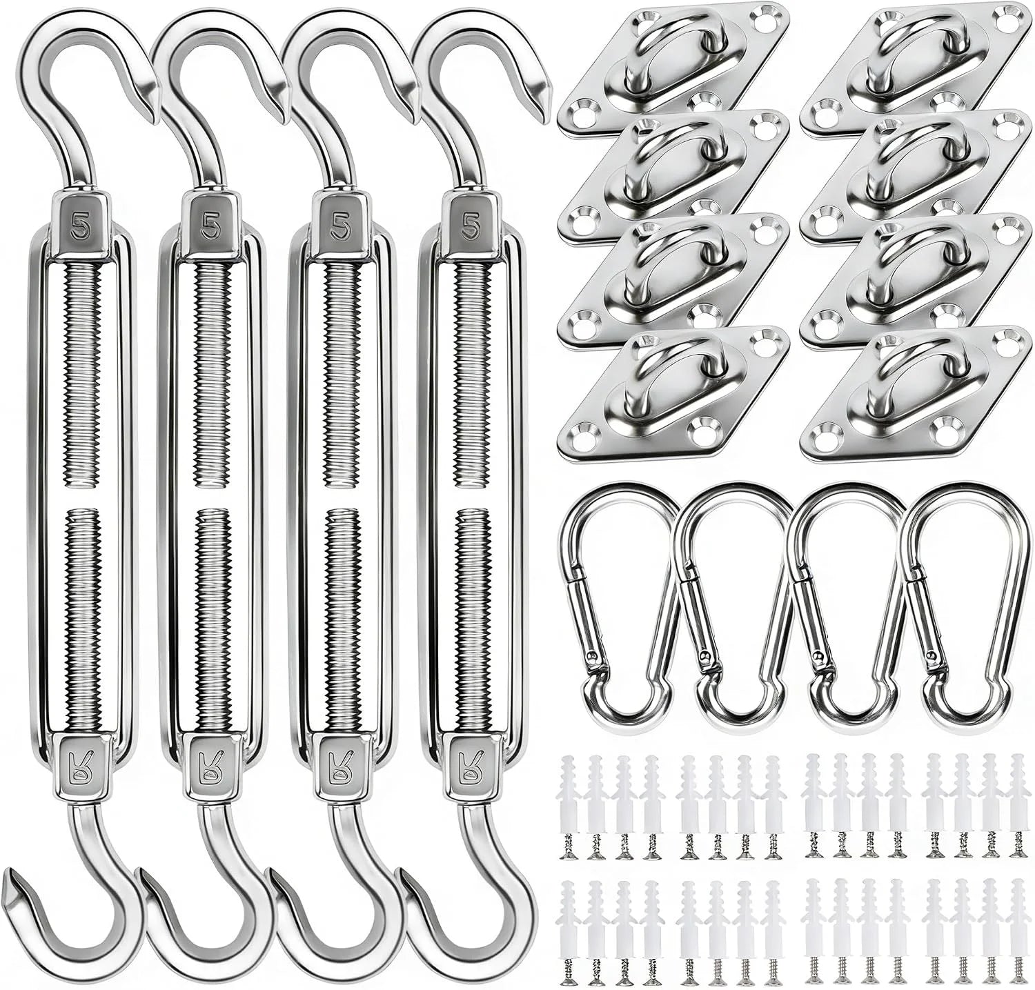 Discount 44 Pcs Shade Sail Hardware Kit 6 Inch Outdoor Sun Sail Accessories - Image 5