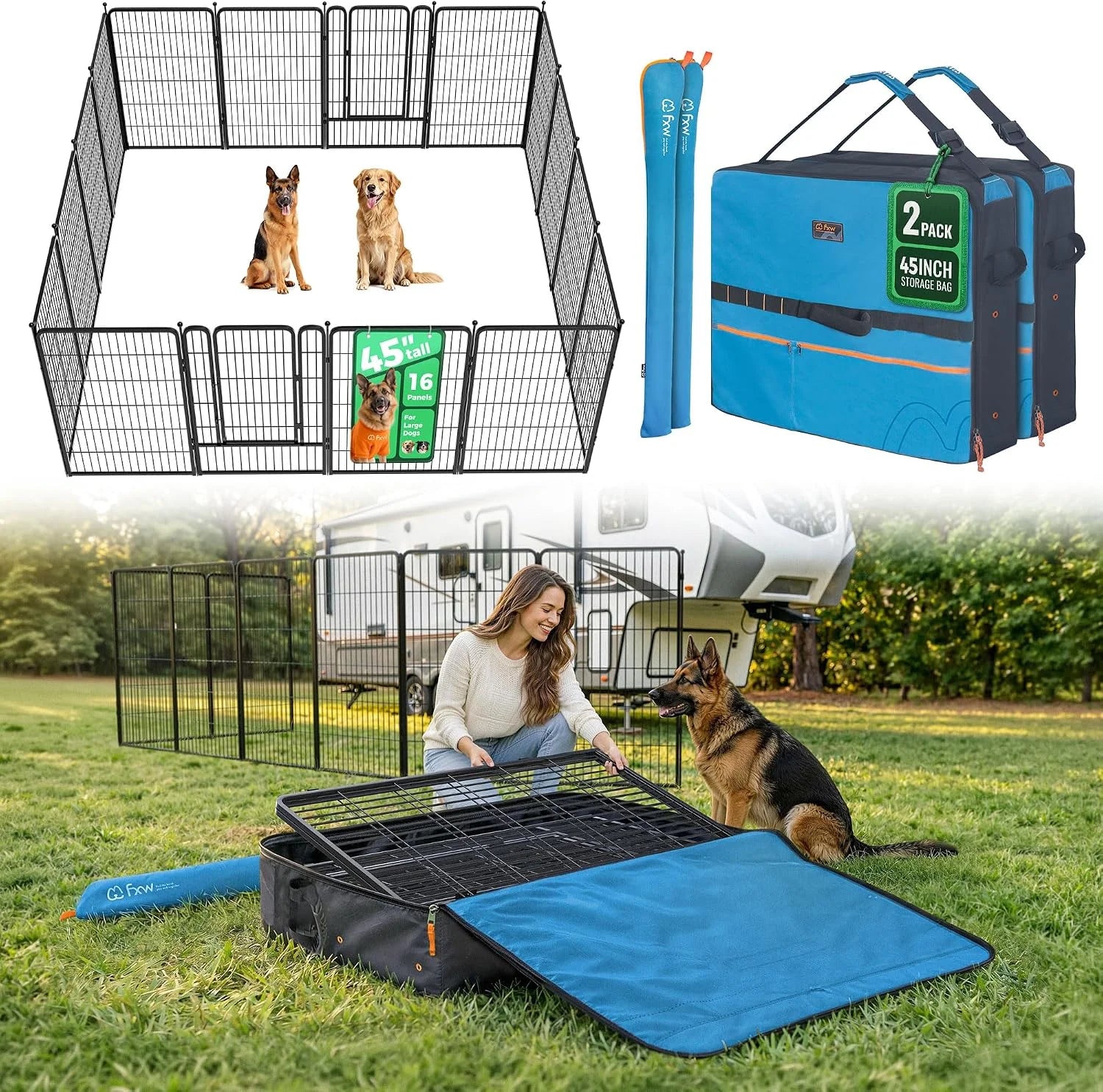 Discount Rollick Dog Playpen, Indoor, 24 H, 8 Panels - Image 3