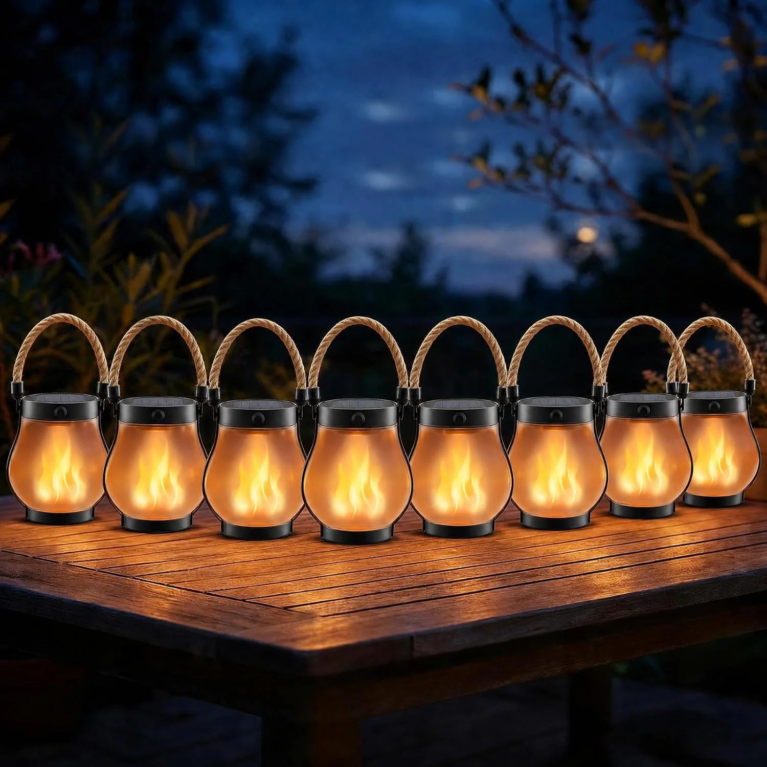 Discount Solar Lanterns Outdoor Waterproof 4 Pack, Outdoor Solar Lanterns with Flickering Flame Effect - Image 4