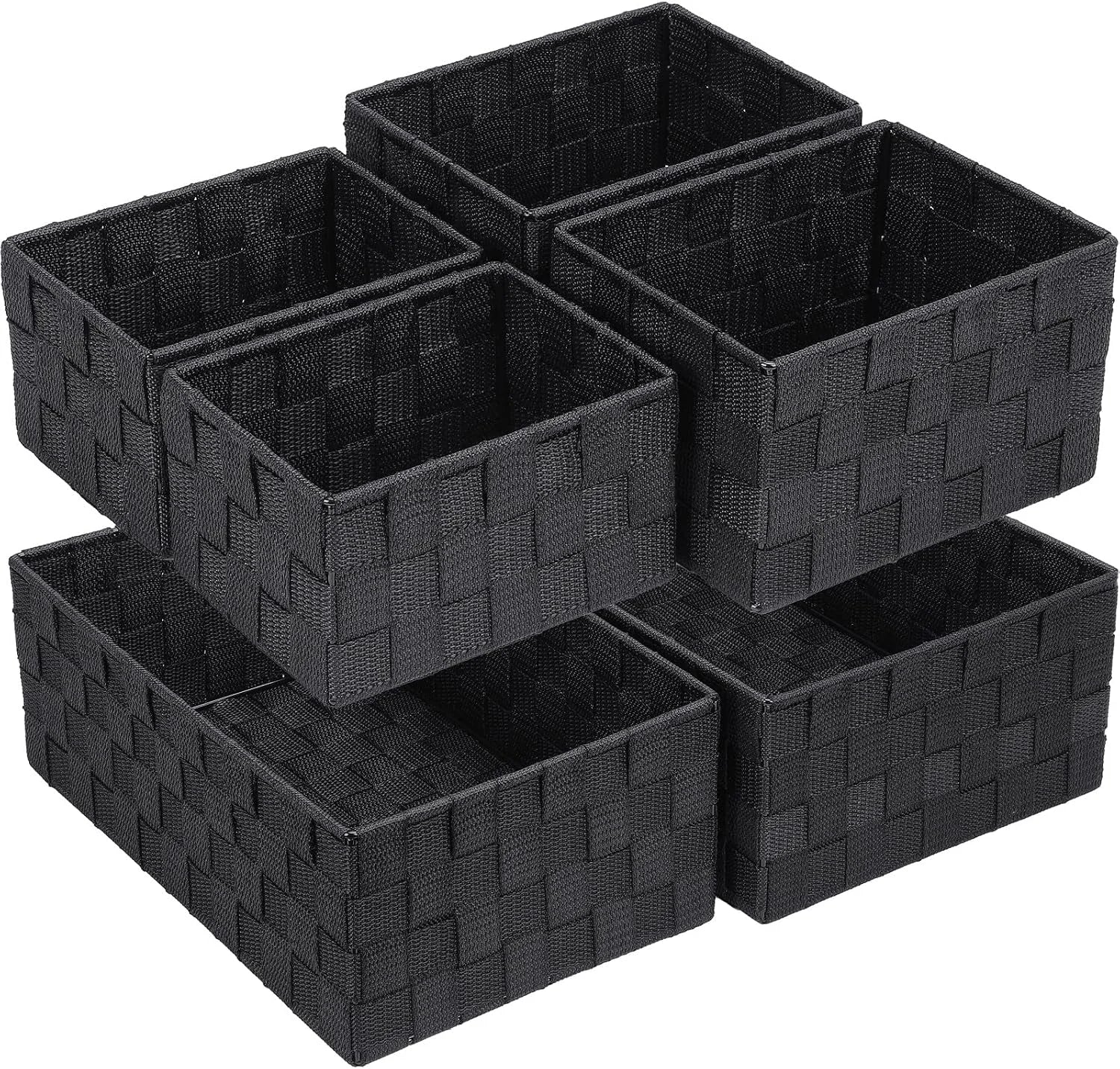Discount Woven Storage Baskets for Organizing 6 Pack, Large&Small Storage Cube Bins Set for Bathroom, Storage Boxes - Image 12