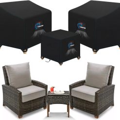 Discount SIRUITON 3 Piece Outdoor Veranda Patio Garden Furniture Cover Set