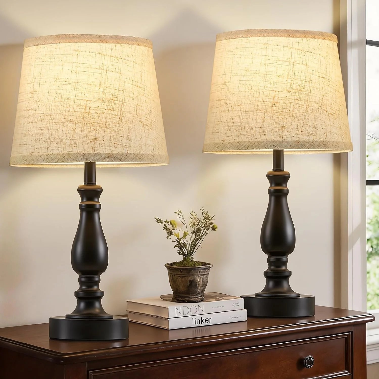 Discount Lamps for Bedroom Set of 2, Dimmable, Bulb Included - Image 8