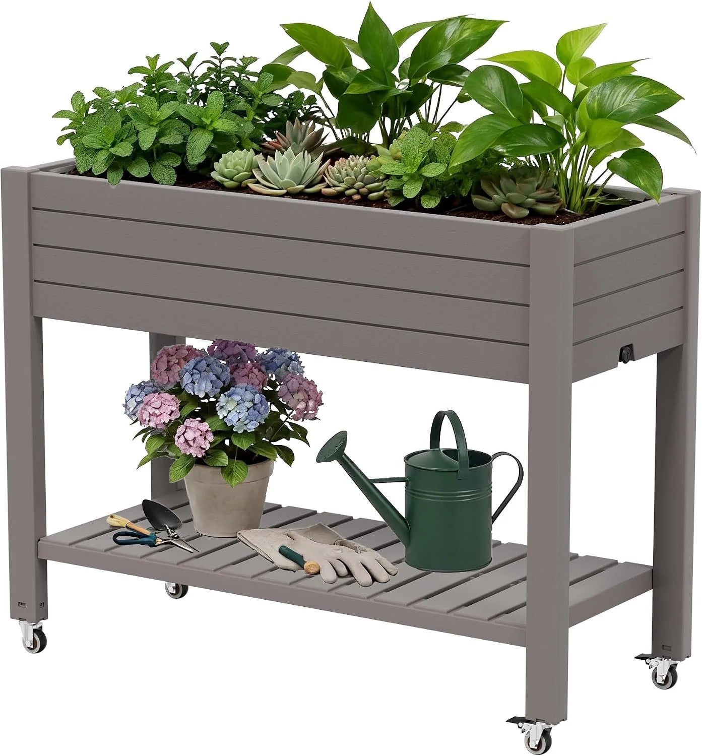 Discount Bifanuo Plastic Elevated Planter Box with Legs & Wheels - Image 3