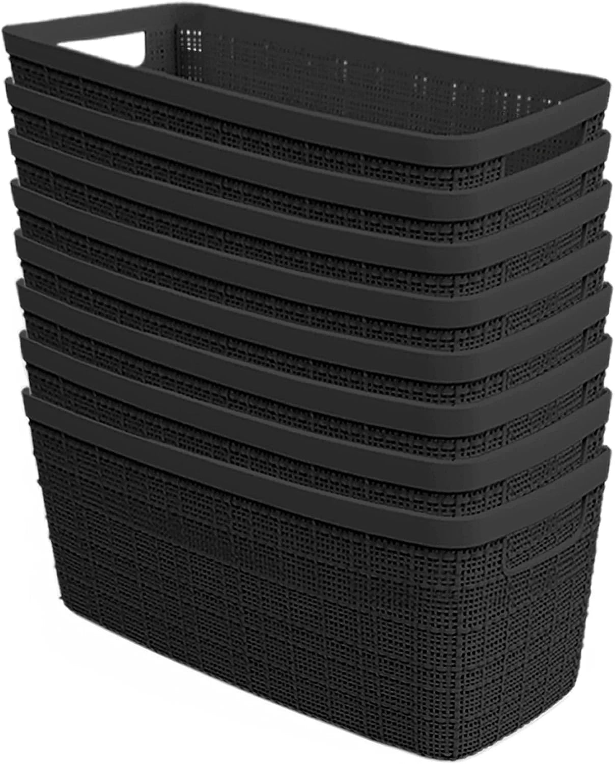 Discount Curver Set of 4 Large Cube 17L Jute Decorative Plastic Organization and Storage Baskets, Perfect Bins for Home - Image 13