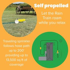 Alternative view of Discount Rain Train 13, 500 Square Feet Cast Iron Outdoor Lawn Traveling Water Sprinkler for Yard