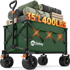 Discount 250L Wagons Carts Foldable with Big All-Terrian Beach Wheels, Collapsible Heavy Duty Wagon, Extra Large Folding Wagon