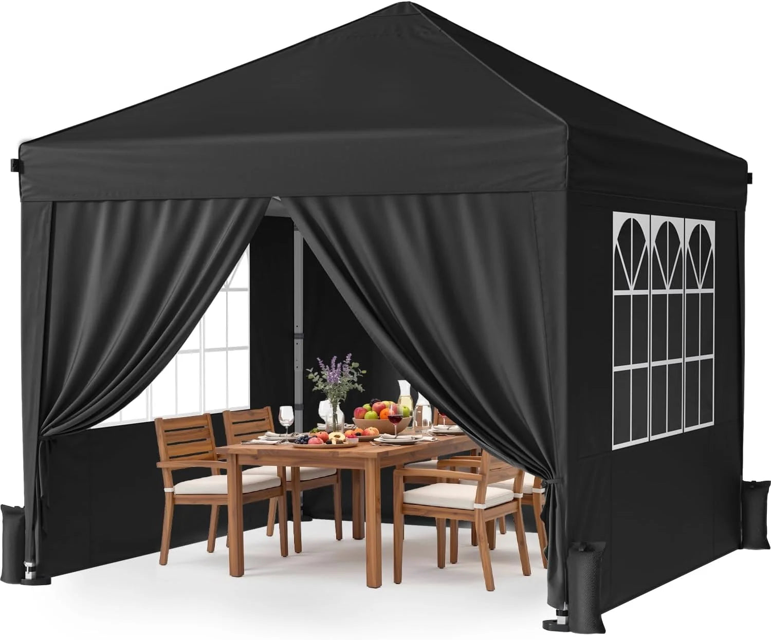 Discount Vinabilia 10x10 Pop Up Canopy Tent with One-Push Center Lock,White - Image 8