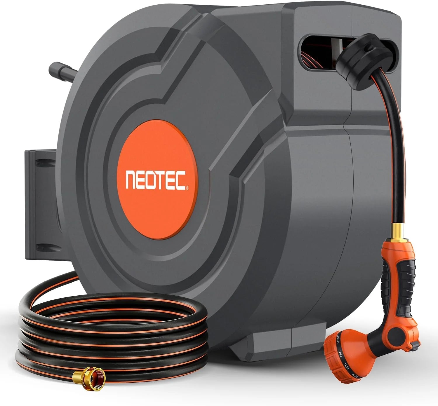 Discount 5/8 in 100ft Retractable Garden Hose Reel with Any-Length Lock Slow Auto Rewind Heavy Duty Water Hose Reel