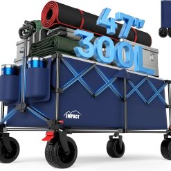 Discount 47 Collapsible Wagon Cart Foldable 300L Capacity Compact Folded Size