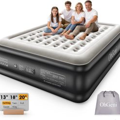 Discount Air Mattress Queen with Built in Pump, 18 Raised Inflatable Blow Up Mattress, Upgraded Surface Portable Bed