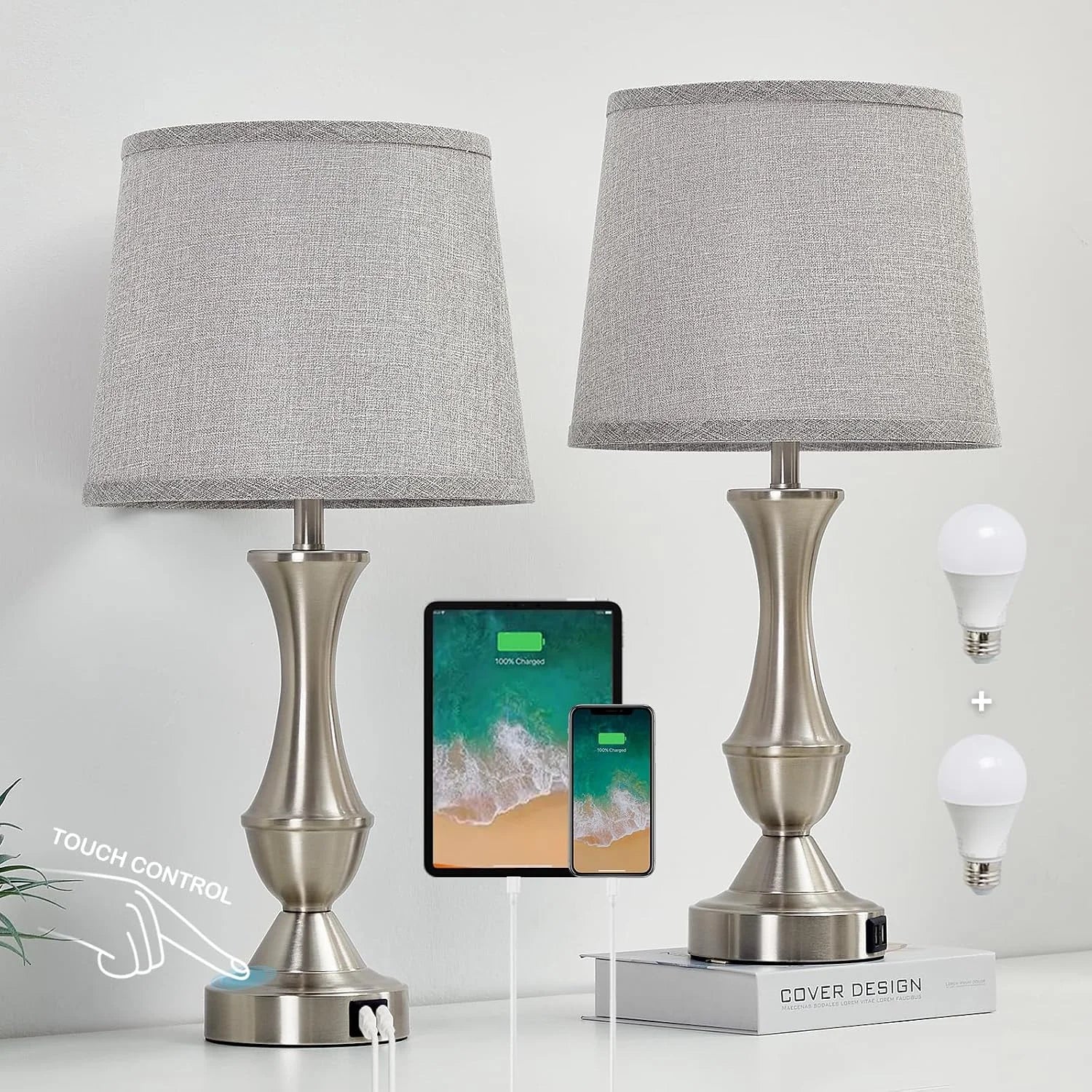 Discount Luvkczc Table Lamp Set of 2, 19 Farmhouse Vintage Bedside Lamps for Living Room & Bedroom - Image 6
