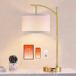 Alternative view of Discount Hikczc Table Lamp for Living Room Bedroom, Dimmable, Bulb Included