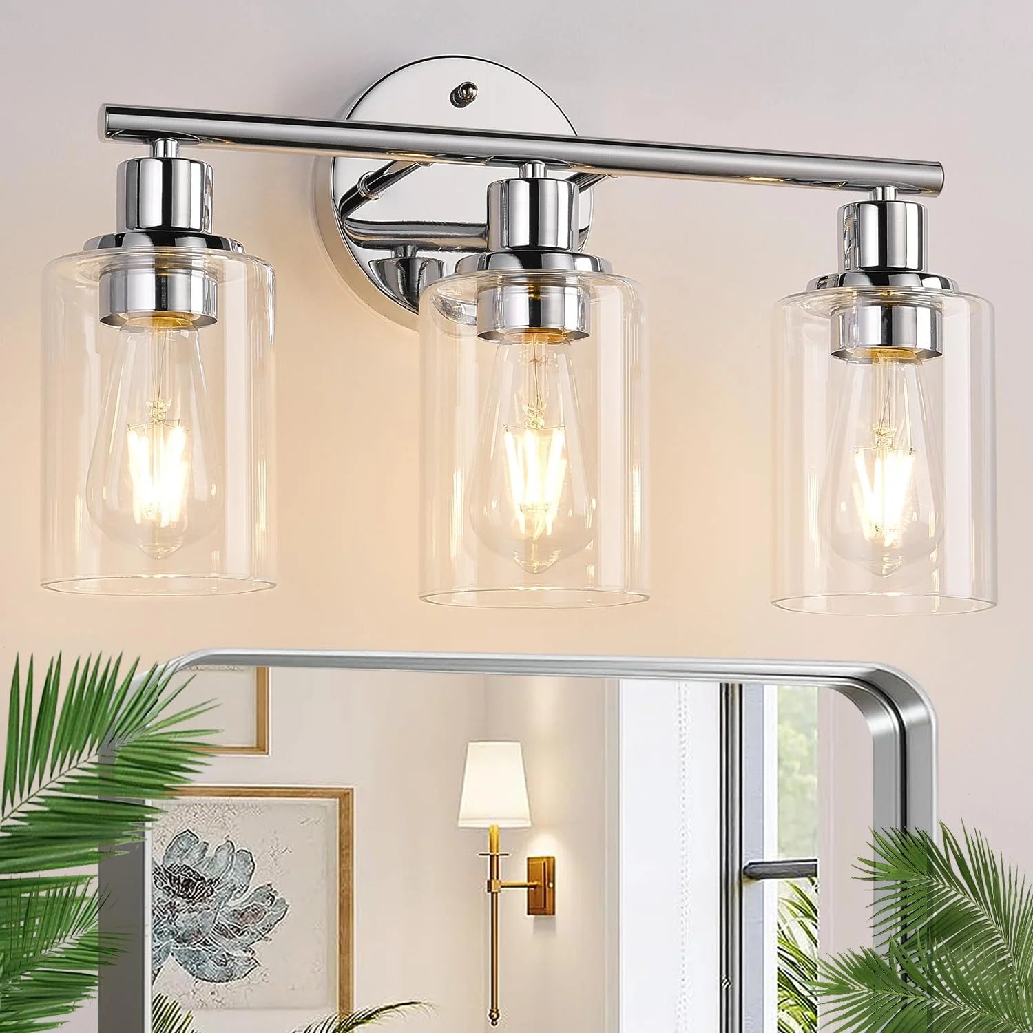 Discount Zarbitta 3-Light Bathroom Light Fixtures, 17.23 Black Modern Vanity Lights with Clear Glass Shade - Image 27