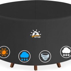 Discount Zettum Round Patio Table Cover 48 Inch " 600D Outdoor Furniture Cover Round Waterproof