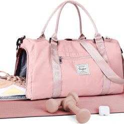 Discount Bag Womens Mens with Shoes Compartment and Wet Pocket Travel Duffel Bag for Women for Plane Sport Gym Tote Bags Swimming Yoga