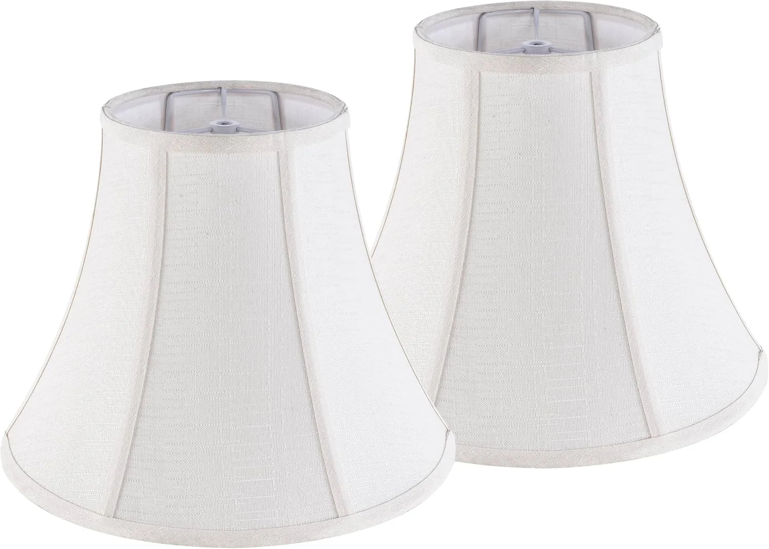 Discount White Bell Lamp Shades Set of 2 Medium Shade 6.7“Top x 13“Bottom x 10“High(Spider) Traditional Lampshade - Image 7